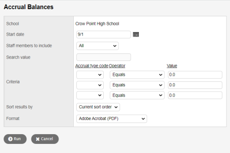 Accrual balances dialog box